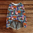 thumbnail image 3 of Women's Knit Sweater Pullover Hooded Sweatshirt with Christmas Print, Cute and Comfortable, Perfect for Fall and Winter Casual Wear and Holiday Festivities,Blue,L, 3 of 5