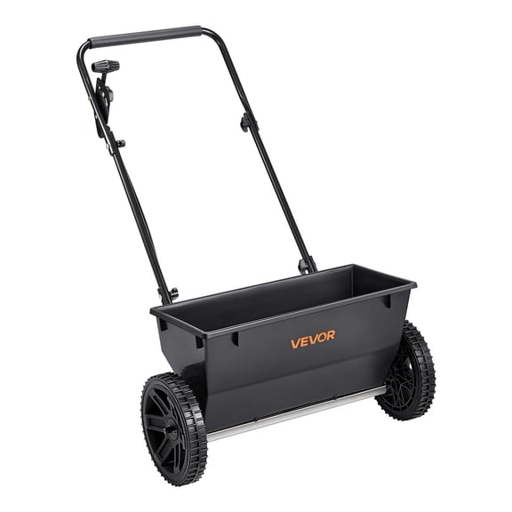 VEVOR Walk-Behind Push Spreader, 50LBS Capacity, Drop Spreader with Hopper Grate, 18 in Spreading Width & 30 Settings, 10 in All Terrain Tires, Garden & Lawn Spreaders for Seed, Fertilizer, Salt