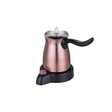 2 in 1 Greek Turkish Coffee Espresso Maker Machine Pot & Milk Warmer Kettle Stainless Steel Heat Element 600W 4 Cup Capacity Auto Shut Off Cool Touch Handle Cordless