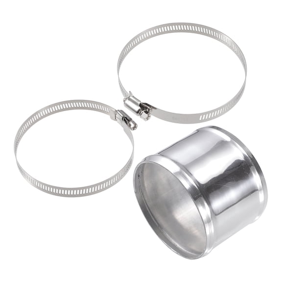 1 Set OD 4" 102mm Length 3" 76mm Aluminum Alloy Tube Intercooler Pipe Straight Silver Tone for Car