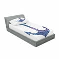 thumbnail image 3 of Anchor Bedding Set with Sheet & Covers, Patterned Anchor Image Marine Elements Soul Emblem Oceanic Art Print, Printed Bedroom Decor 2 Shams, 4 Sizes, Purple and Blue, by Ambesonne, 3 of 3