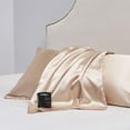thumbnail image 4 of ANMINY Satin Pillowcase Set of 2 Standard Silk Bedding Pillowcases 40" x 20" Pillow Cover, Khiki, 4 of 6