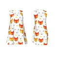 thumbnail image 3 of Bixox Cute Fox with Heart Print Women's Sleeveless A-Line Dress with Pockets, Casual Knee-Length Tank Dress for Summer-XX-Large, 3 of 7