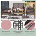 thumbnail image 5 of 4-Piece Patio Furniture Set, Weather-Resistant Rattan Patio Conversation Set with Two-Tier Coffee Table, Upholstered Openwork Wicker Furniture for Porch, Garden, Lawn, Red, 5 of 17