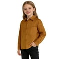 thumbnail image 3 of TIREOW Girls and Boys Corduroy Shirts Jackets Collared Button Front Solid Color Shirts Spring Autumn Casual Shirts Coat, 3 of 5