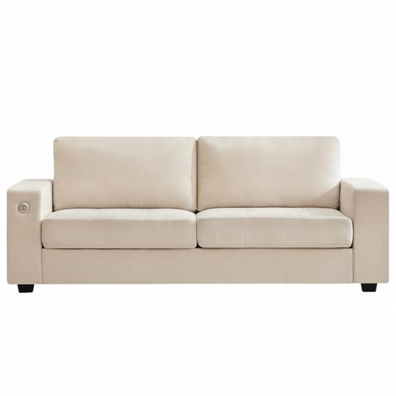 90" Modern Loveseat Sofa, Deep Cushioned Loveseat with Charging Ports for Apartment Living
