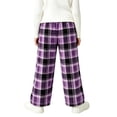 thumbnail image 4 of SERTGUTR Girls Plaid Fleece Wide Leg Pants, Elastic High Waist Loose Fit Trousers, Side Pocket Warm Home Pants, Winter Everyday Comfortable Bottoms, 4 of 5