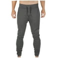 thumbnail image 2 of WREESH Men's Sweatpants Fashion Drawstring Elastic Waist Multi-Pocket Casual Length Pants Gray, 2 of 8