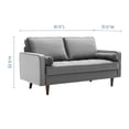 thumbnail image 3 of Loveseat Sofa, Velvet, Grey Gray, Modern Contemporary Urban Design, Living Lounge Room Hotel Lobby Hospitality, 3 of 9