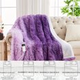 thumbnail image 2 of FNNMNNR 1pc Electric Heated Throw Blanket  Soft And Cozy Electric Heating Blanket  Shaggy Long Fur Faux Fur Heated Blanket  With Heat Settings And Auto Shut-Off  Flannel Single Person War, 2 of 7
