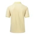 thumbnail image 6 of QPNGRP Men's short-sleeved polo shirt classic solid color casual stretch T-shirt polo lightkhaki 2XL, 6 of 7