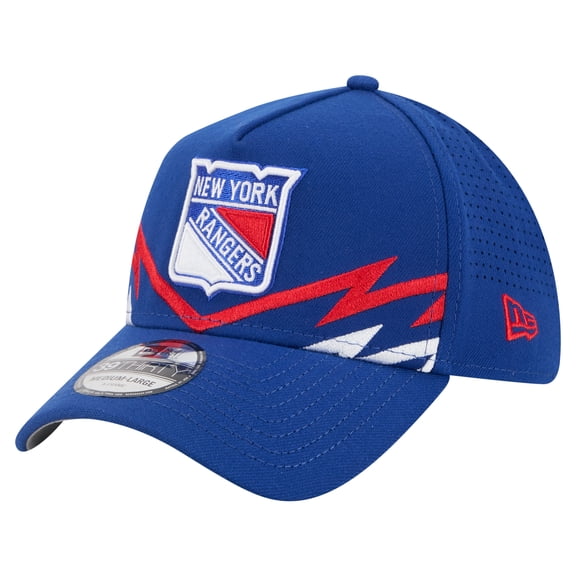 Men's New Era Blue New York Rangers 39THIRTY A-Frame Perforated Flex Hat