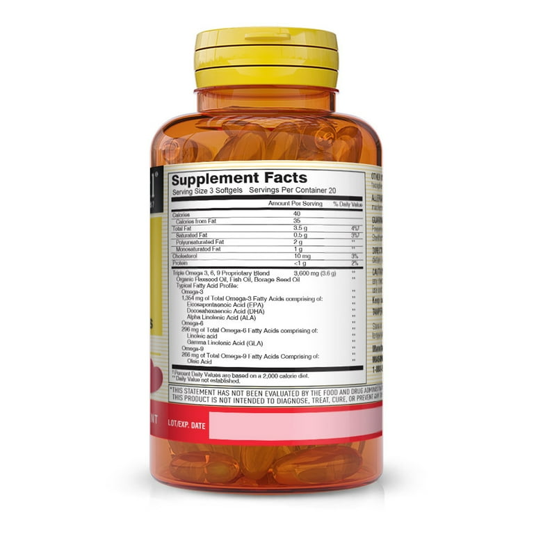 Mason Natural Omega 3-6-9 Fish, Flaxseed, Borage Oils, EPA