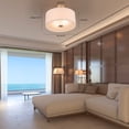 thumbnail image 5 of Miumaeov Mid Century Modern Ceiling Light Semi-Flush Mount Fixture ​Linen Chandelier for House Bedroom Hallway Living Room Bathroom Dining Kitchen, 5 of 10