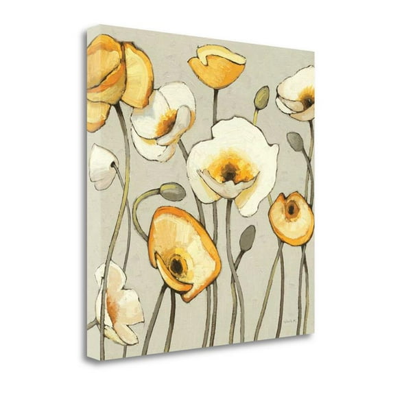 35" x 35" Jaune Gris III By Shirley Novak - Print on Canvas Fabric Multi-Color