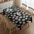 thumbnail image 2 of Black Cartoon Skull Pattern Rectangle Tablecloth 60"x84",Waterproof Polyester Rectangle Table Cloth, Wipeable Spillproof Polyester Tablecloth for Dining, Camping, Indoor and Outdoor, 2 of 5