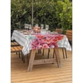 thumbnail image 4 of 54x80 Inch Outdoor Tablecloth with Umbrella Hole Zipper Rectangle Spring Flowers Rectangular Tablecloths Outside Waterproof Botanical Floral Eucalyptus Leaves Grey Plaid Patio Table Cover for Picnic, 4 of 8