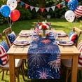 thumbnail image 1 of Aufmer Patriotic Festival Table Runner Set Star Firework USA Flag Printed Polyester Cloth Mat Combination For 4th Of July Dining Room Multi Scene Holiday Layout, 1 of 7