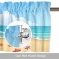 thumbnail image 6 of Welcome to The Beach Valance Curtain for Windows Summer Watercolor Blue Ocean Loungers Starfish Rod Pocket Curtain Valances Short Window Treatments for Kitchen Bathroom Laundry Basement 42 x 12 Inch, 6 of 9