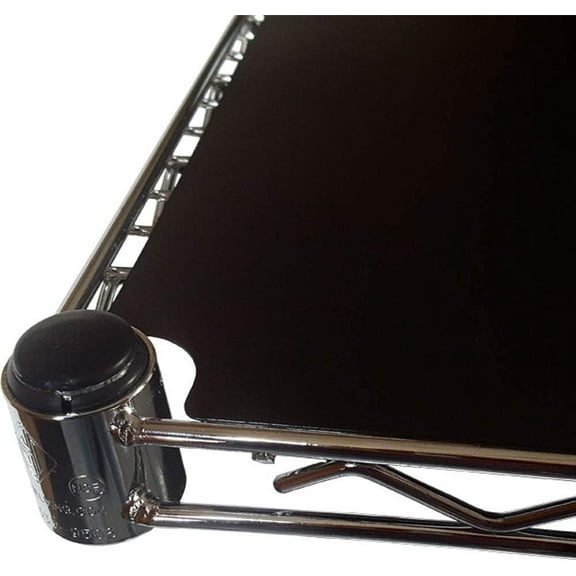 Shelving Inc. 18" d x 48" w Poly Wire Shelf Liners, Black, 4 Count