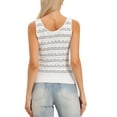 thumbnail image 3 of INSPIRE CHIC Tank Top for Women's Striped Sleeveless Vest Round Neck Knit Summer Casual Cami Tops XS White, 3 of 6