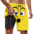 thumbnail image 2 of MAIHAN Mens Swim Trunks with Compression Liner,Quick Dry Swim Trunks|Printed Beach Board Shorts with Elastic Drawstring Waist|Lightweight Casual Summer Shorts(Light Yellow,S), 2 of 4