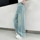 thumbnail image 5 of WILLBEST Jeans Mujer Pantalones Vaqueros de Pierna Ancha para Niñas, Desgastados, Con Cintura Elástica, Holgados y Cómodos, para Ropa Informal de Calle para Adolescentes. 10-11 Years, 5 of 8