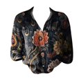 thumbnail image 4 of Bovemsi Women Cotton Shirt Printed Fashion Down Shirts Casual Tops Long Sleeve Blouse, Black Women's Summer Shirts, M, 4 of 4