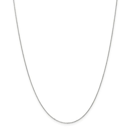 Roy Rose Jewelry 10K White Gold .8mm Diamond-cut Cable Chain Necklace ~ Length 14'' inches