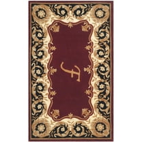SAFAVIEH Naples Victoria Floral Wool Area Rug, Maroon/Beige, 3' x 5'