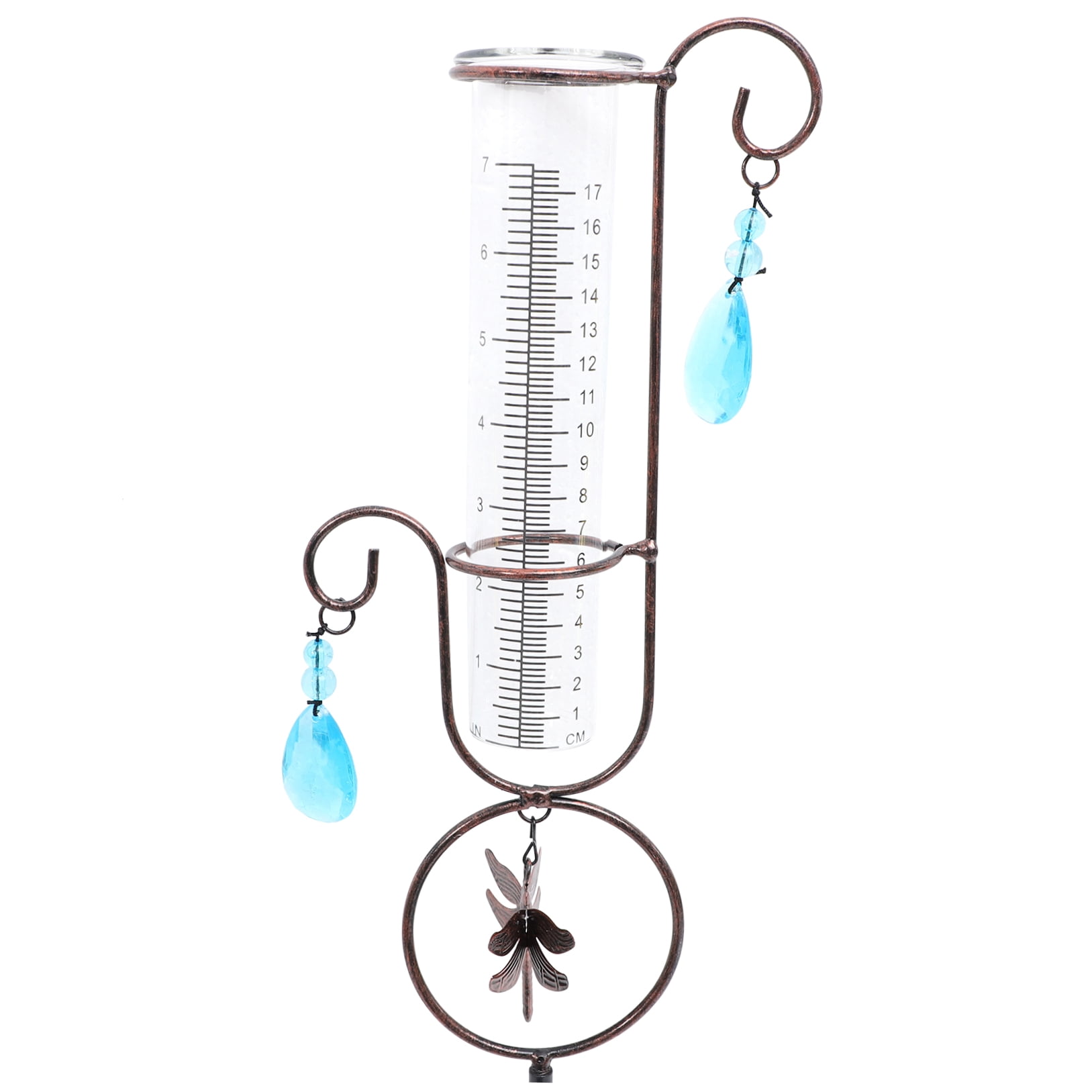 Masteelf  Rain Gauge for Deck Railing Decorative Measure Tool Backyard