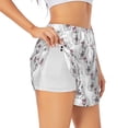 thumbnail image 2 of Bixox Women's Poodle Dog pattern 2 in 1 Running Shorts - Lightweight Athletic Workout Gym Yoga Shorts Liner with Pockets - Large, 2 of 7