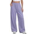 thumbnail image 5 of Jovrlynd Womens Wide Leg Sweatpants Pocket Straight Fleece Lined Elastic High Waist Fall Winter Sweat Pants 2026, 5 of 8