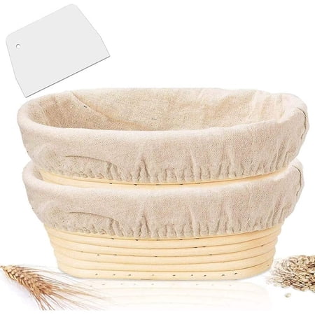 8.3 Inch Rattan Bread Proofing Baskets Set Of 2 Oval Shaped Dough