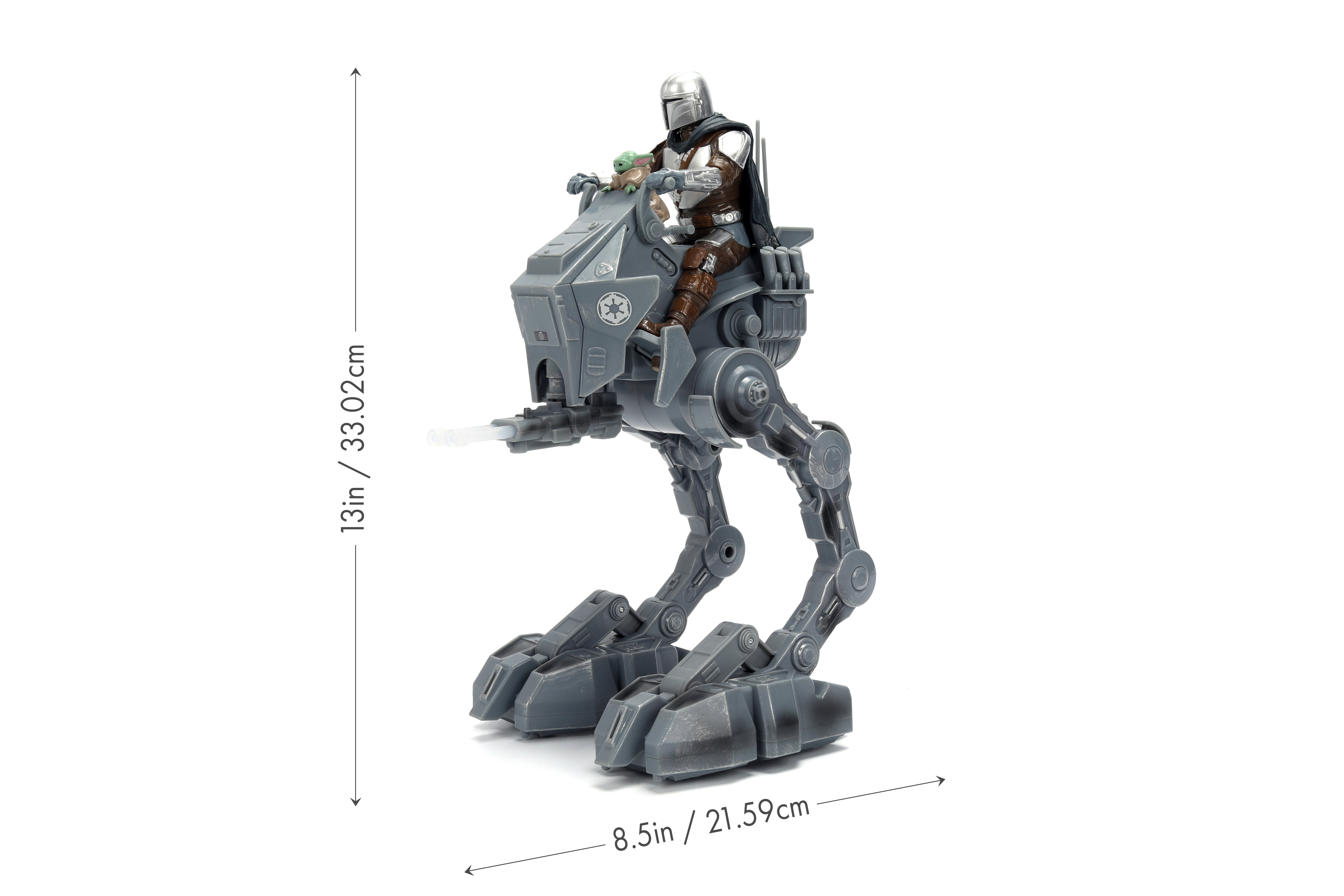 Marcheur AT-RT télécommandé Star Wars Imperial Remnant avec Mandalorien et Grogu, jouet de 33 cm avec sons et lumières, par Jada Toys