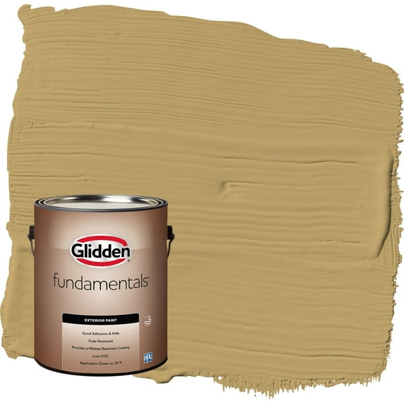 Glidden Fundamentals Buffalo Hide / Yellow Semi-Gloss Exterior Paint, 1 Gallon