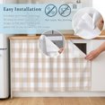 thumbnail image 5 of Gingham Check Cabinet Curtains for Kitchen 35"W x 35"L, Minimalist Beige Plaid Uniform Squares Laundry Sink Cabinets Magic Tape Short Curtain Privacy Panel for Bathroom Vanity Cabinets, 5 of 9