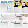 thumbnail image 3 of No Hook Shower Curtain with Built-in Rings - Black Sunflower Pattern Washable Waterproof Fabric Bathroom Curtains for Hotel,Rentals, 72 X 78 Inch Long , Floral Print, 3 of 9