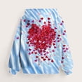 thumbnail image 4 of Dezsed Valentine's Day Girl Hoodies Oversized Sweatshirts Children's Shirt Long Sleeved Pattern T-shirt Printed Round Neck Hooded Sweatshirt for 4-5 Years Sky Blue, 4 of 5