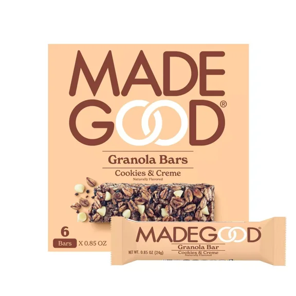 MadeGood Cookies & Creme Granola Bar - 5.1oz/6ct