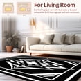 thumbnail image 2 of ODIKA 6'x9' Machine Washable Non-Slip Area Rug, Modern Art Fanburst Interlocking Array High Traffic Rug, Black, 457379, 2 of 7
