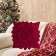 thumbnail image 5 of YIMWNYI Red And Green Flower Pillow Cover, Christmas Sofa Cushion, Decorative Pillowcase for Home Decor, Removable and Reusable, Elegant Fabric Pillowcase for Holiday Decoration, 5 of 6