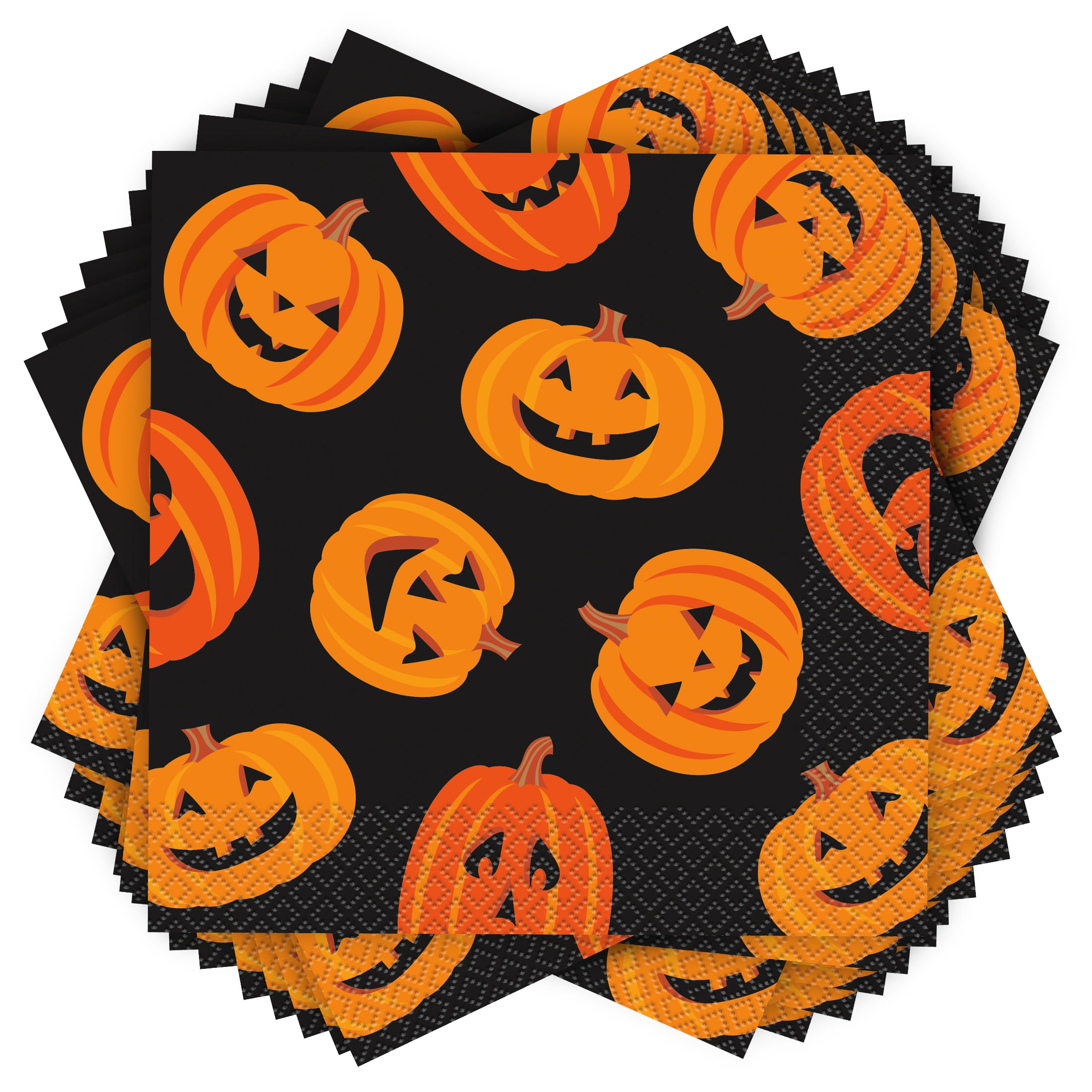 45 Count 6.5IN Smiling Pumpkins Lunch Napkins by Way to Celebrate