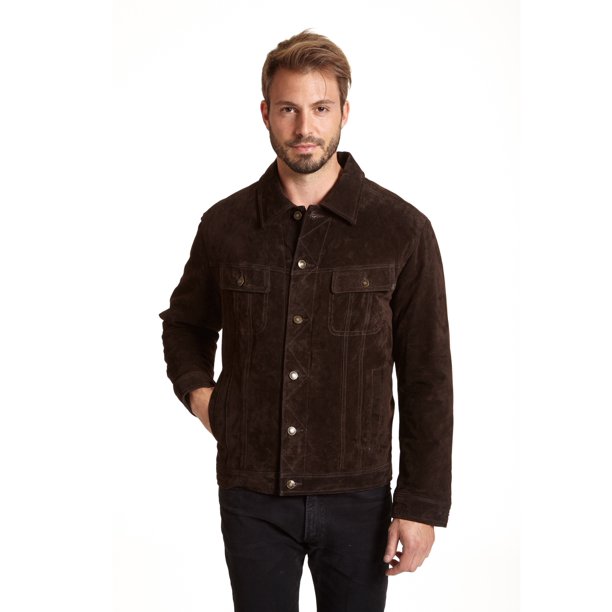 Excelled EXcelled Men's Big and Tall Suede Shirt Collar Jacket