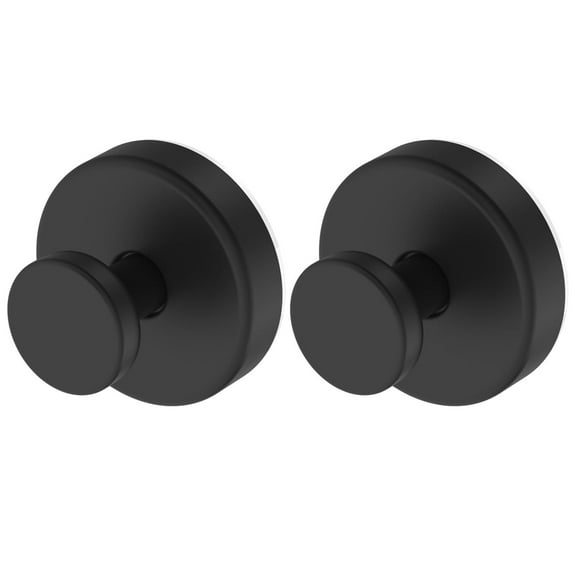Suction Cup Hooks for Shower, Removable Towel Hooks for Bathroom Window Glass Door Wall, Bath Robe Looafh Hook for Hanging - 2 Pack, Black