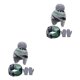 thumbnail image 4 of Sonducket Sombrero Bufanda Manoplas Conjunto Diseño de orejeras Gorros para niños Piezas de invierno Ropa de abrigo Decoración Regalos de agua Azul M 2-3 años 2piezas, 4 of 6