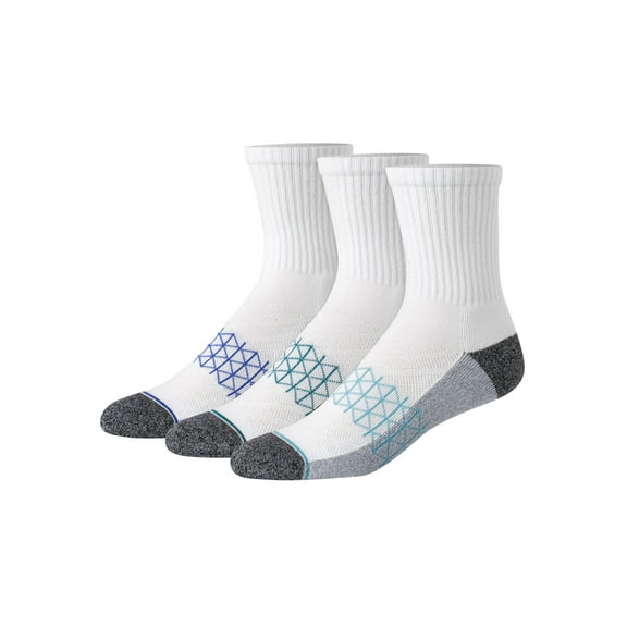 Crew Socks Pack, 3 Pairs, Absolute Comfort Cushioned Socks for Men, Moisture Wicking