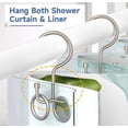 thumbnail image 4 of TABGIME Decorative & Durable Glide Brushed Matte Nickel Rustproof Metal Shower Curtain Rings Double Hooks, 12 Count-Cylinders, 4 of 6