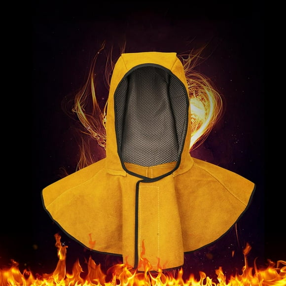 Capucha de soldadura a prueba de polvo Protección para cabeza y el cuello Equipo del casco Aismiento térmico escaldaduras Capucha de material cuero CUTICAT Capucha de soldadura con chal