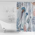 thumbnail image 2 of Shower Curtain, Ocean Jellyfish Starfish Coral Waterproof Shower Curtain Set with Hooks for Bathroom Showers,Stalls and Bathtubs,36x72In Blue Ocean Shell Conch, 2 of 9